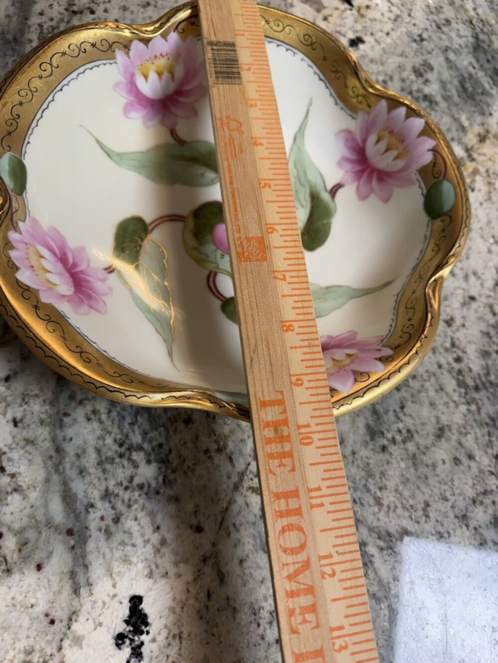 Vtg Hand painted J&C Bavaria Centerpiece Bowl Wheelock La Art Modern Water Lily - Picture 7 of 9